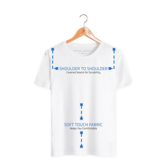 River Island Essential Muscle Fit Crew neck 100% Cotton T-shirt - (2 PK) - Picture 7 of 7